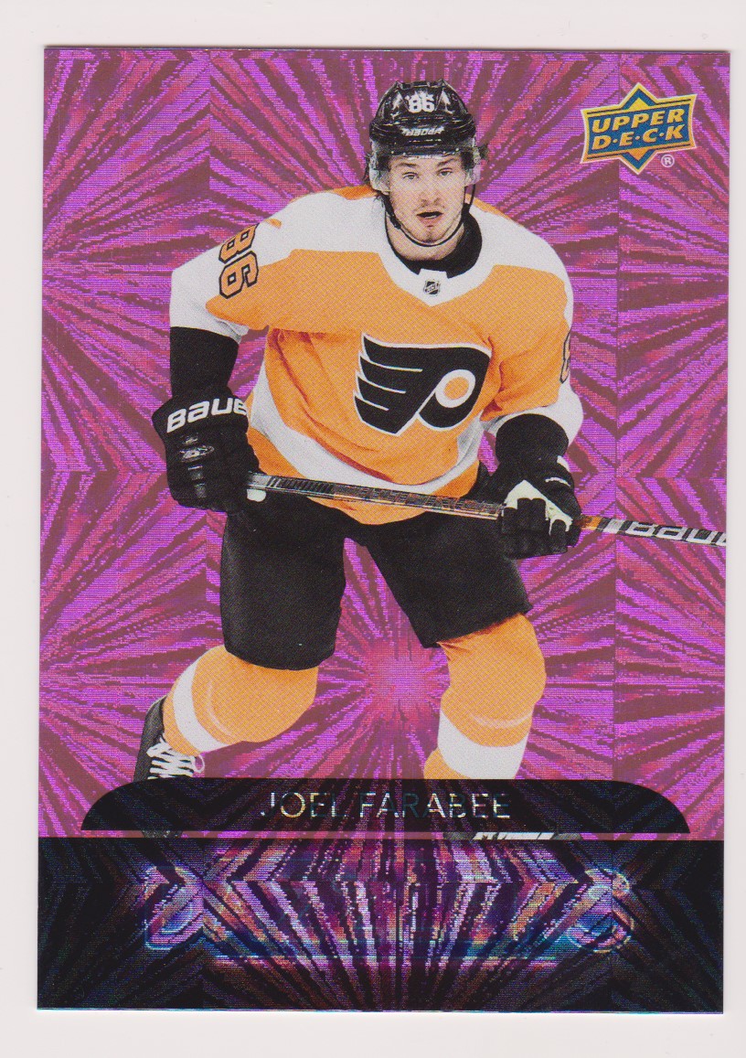 2020-21 Upper Deck Dazzlers Pink #DZ132 Joel Farabee (image for) 2020-21 Upper Deck Dazzlers Pink #DZ132 Joel Farabee